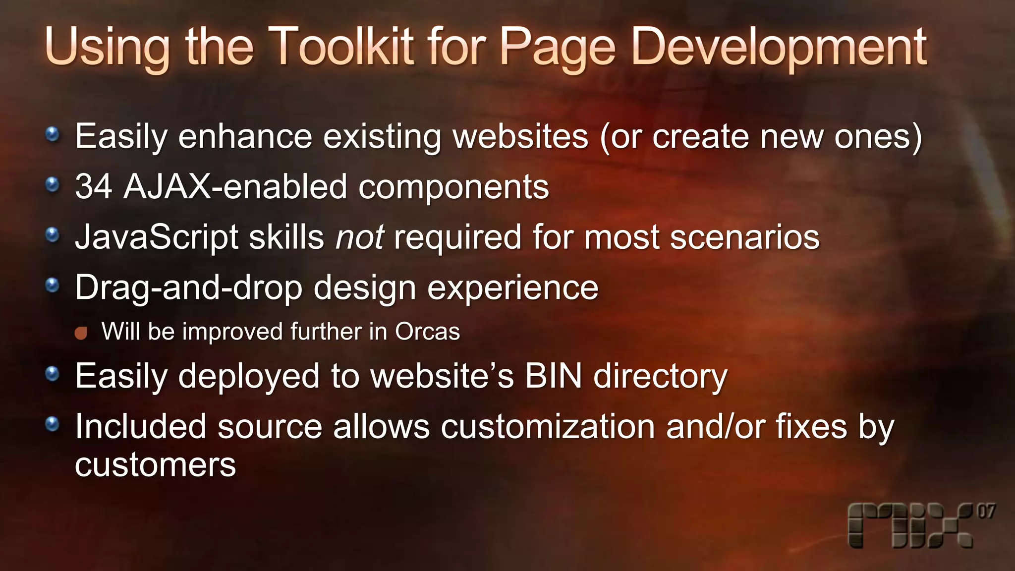 High-Speed Development with the AJAX Control Toolkit