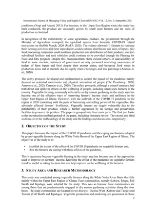 THE AGONIES OF COVID 19 ON VEGETABLE FARMERS ALONG THE WHITE VOLTA ...