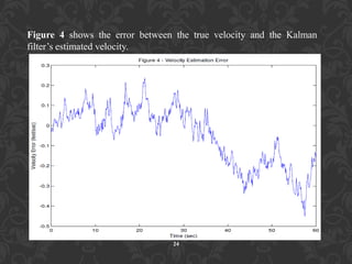 Figure 4 shows the error between the true velocity and the Kalman
filter‟s estimated velocity.
24
 
