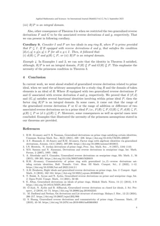 On Ideals via Generalized Reverse Derivation On Factor Rings Author | PDF