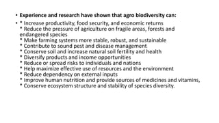 Agricultural biodiversity | PPTX