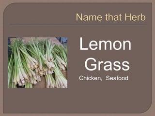 Lemon
Grass
Chicken, Seafood
 