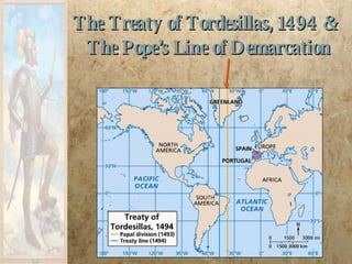 The Treaty of Tordesillas, 1494 &  The Pope’s Line of Demarcation 