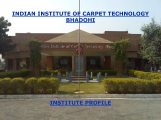 INDIAN INSTITUTE OF CARPET TECHNOLOGY
BHADOHI
INSTITUTE PROFILE
 
