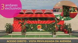 3andares
exclusivos
ACESSO DIRETO - VISTA PRIVILEGIADA DA AVENIDA
 