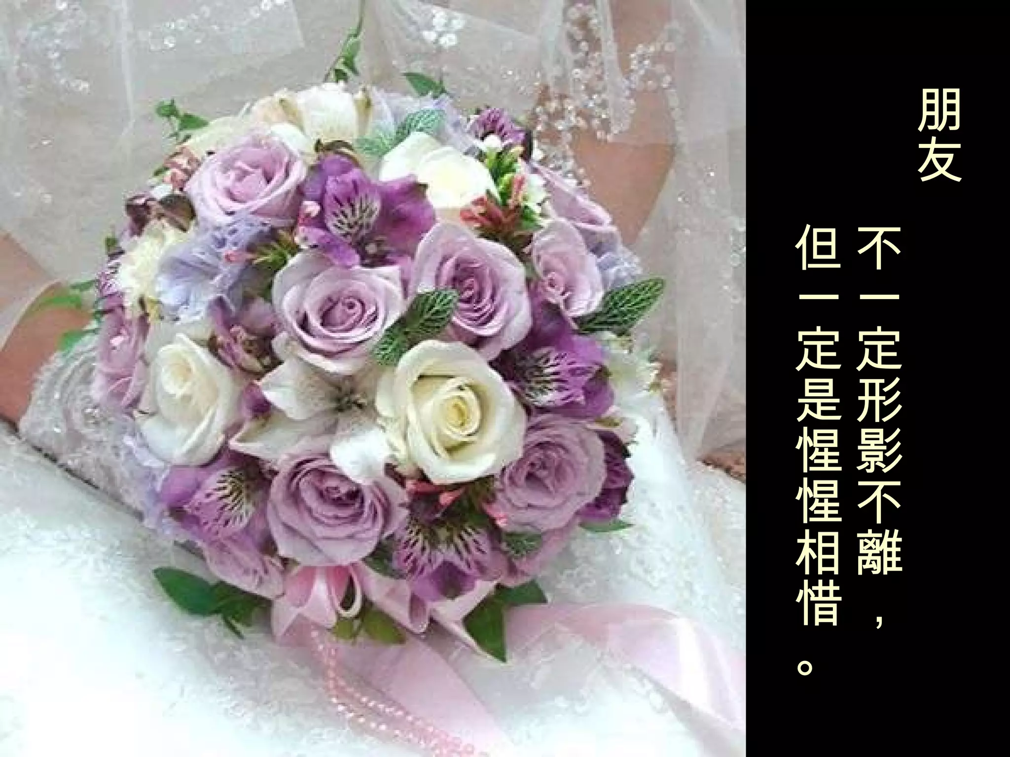 朋友 不一定形影不離， 但一定是惺惺相惜。 