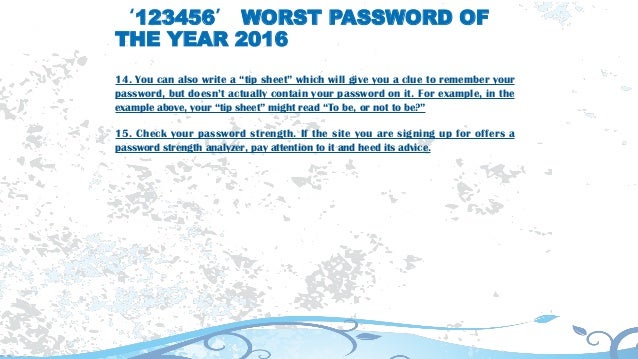 teamsid worst passwords 2016 teamsid worst passwords 2016