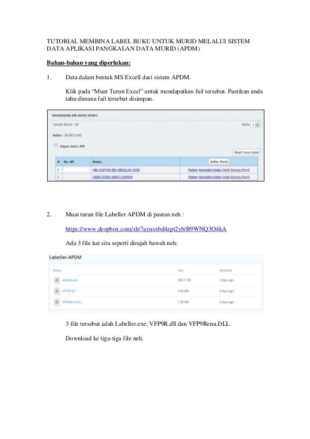 123487027 Tutorial Membina Label Buku Untuk Murid Melalui Sistem Data