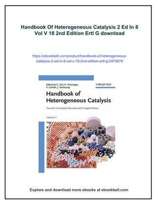 Handbook Of Heterogeneous Catalysis 2 Ed In 8 Vol V 18 2nd Edition Ertl ...