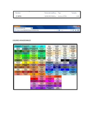 COLORES HEXADESIMALES