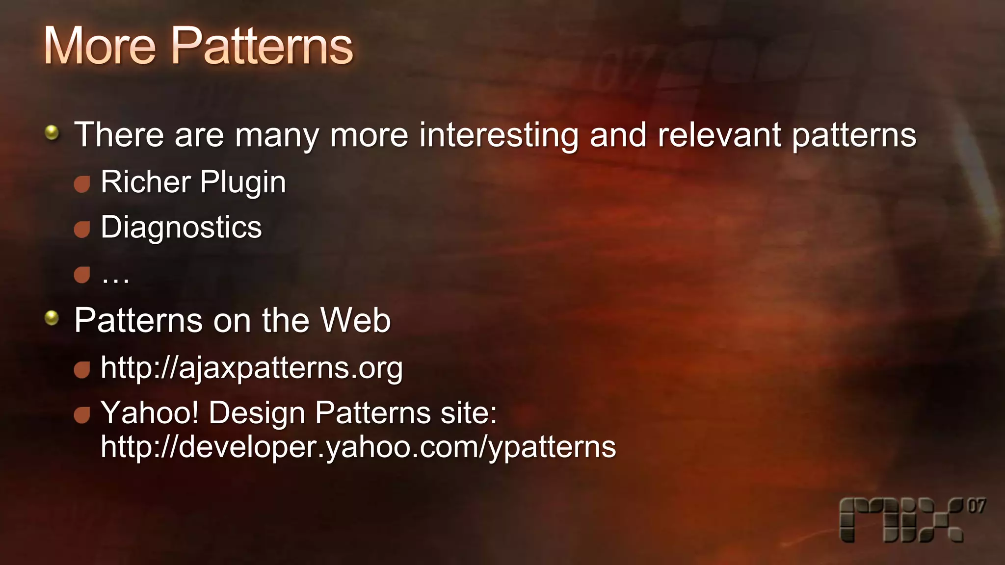 AJAX Patterns with ASP.NET