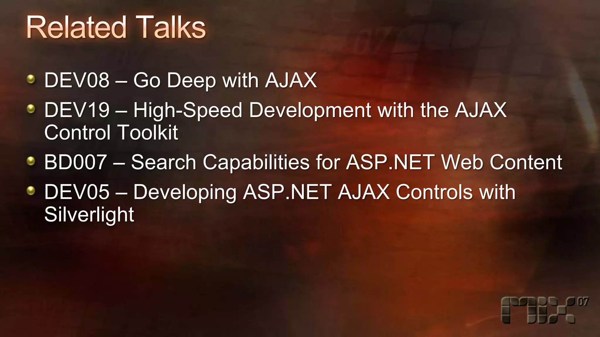 AJAX Patterns with ASP.NET