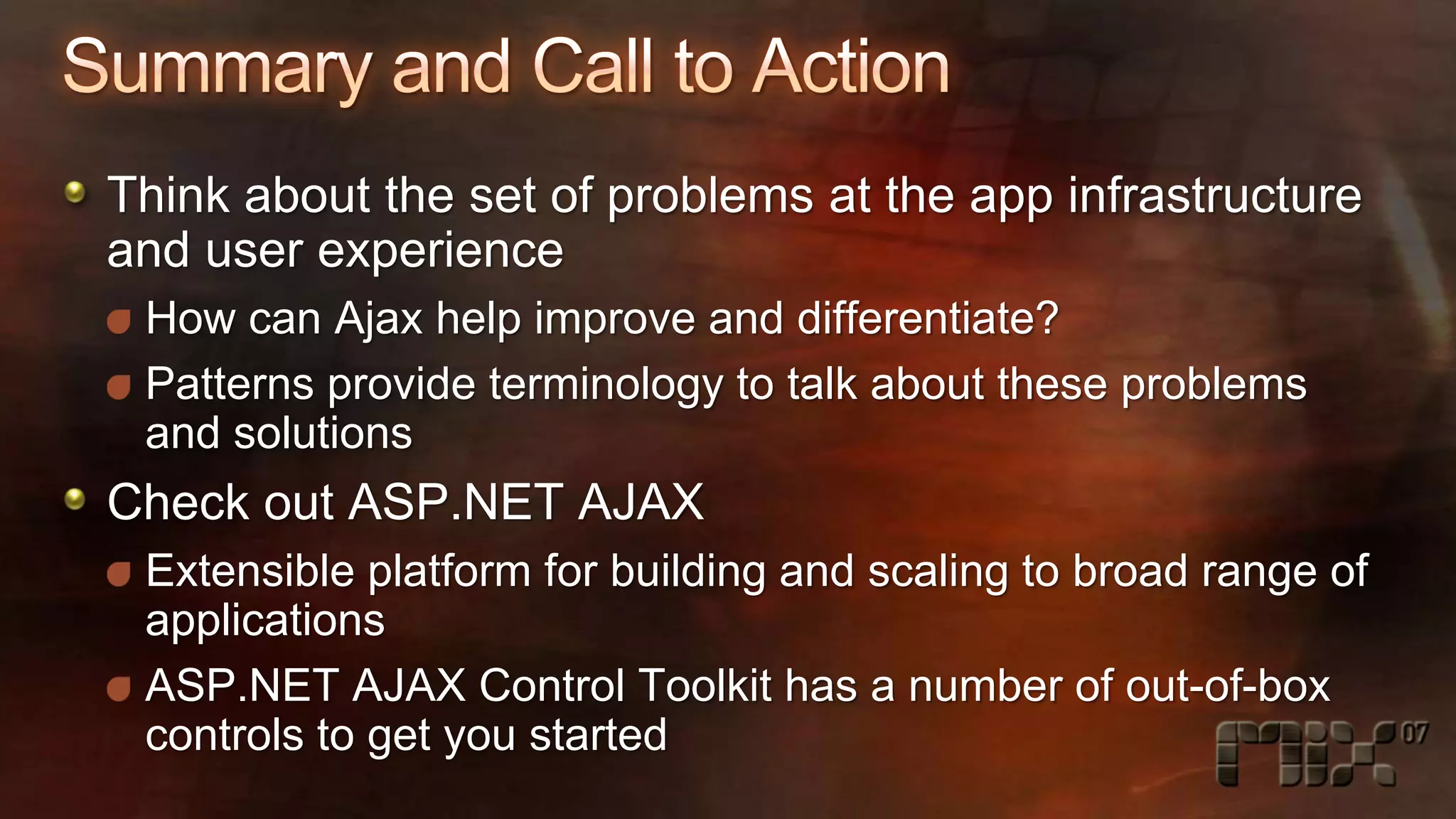 AJAX Patterns with ASP.NET