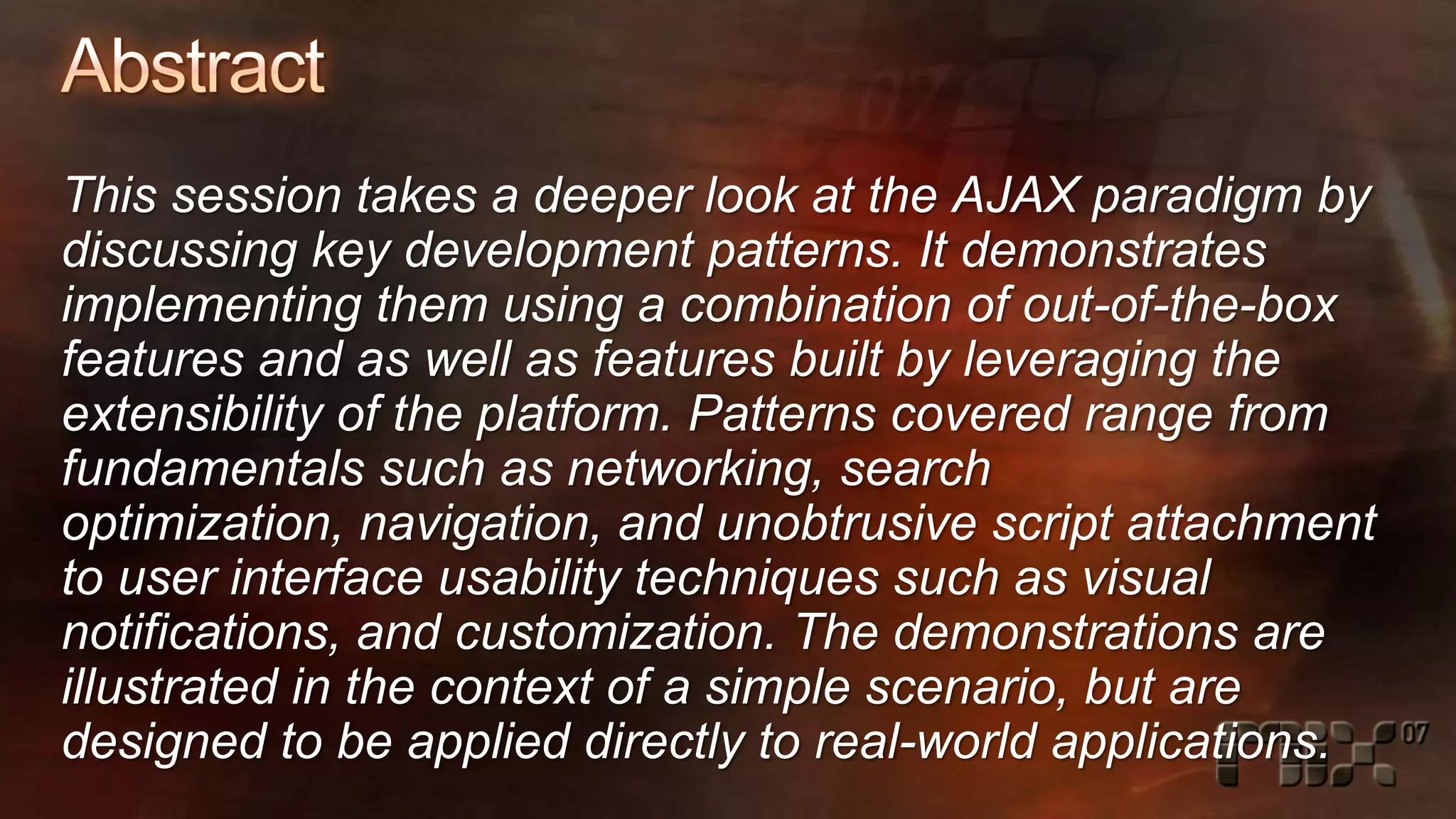AJAX Patterns with ASP.NET