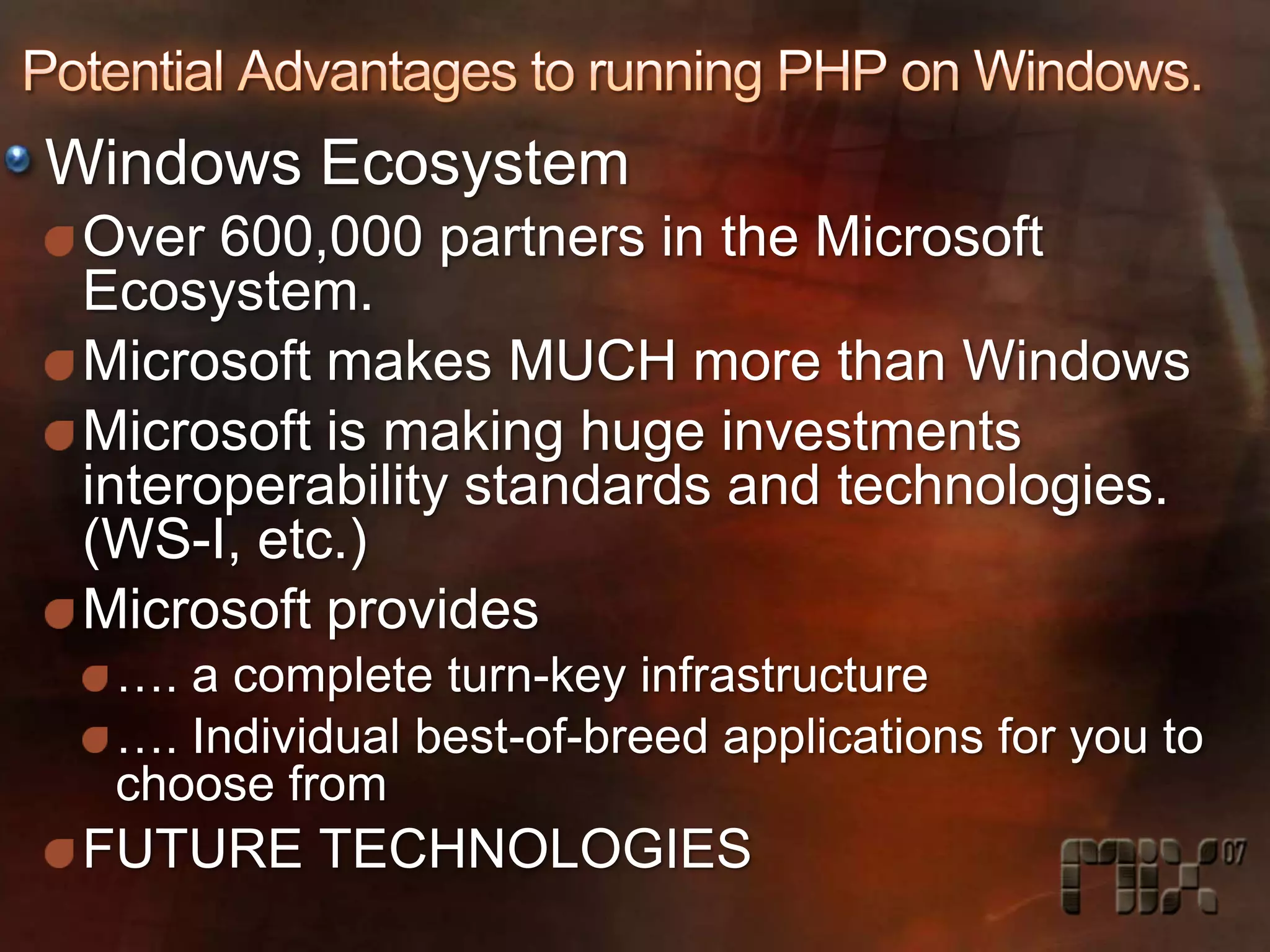 Partying with PHP (…and the Microsoft Platform)