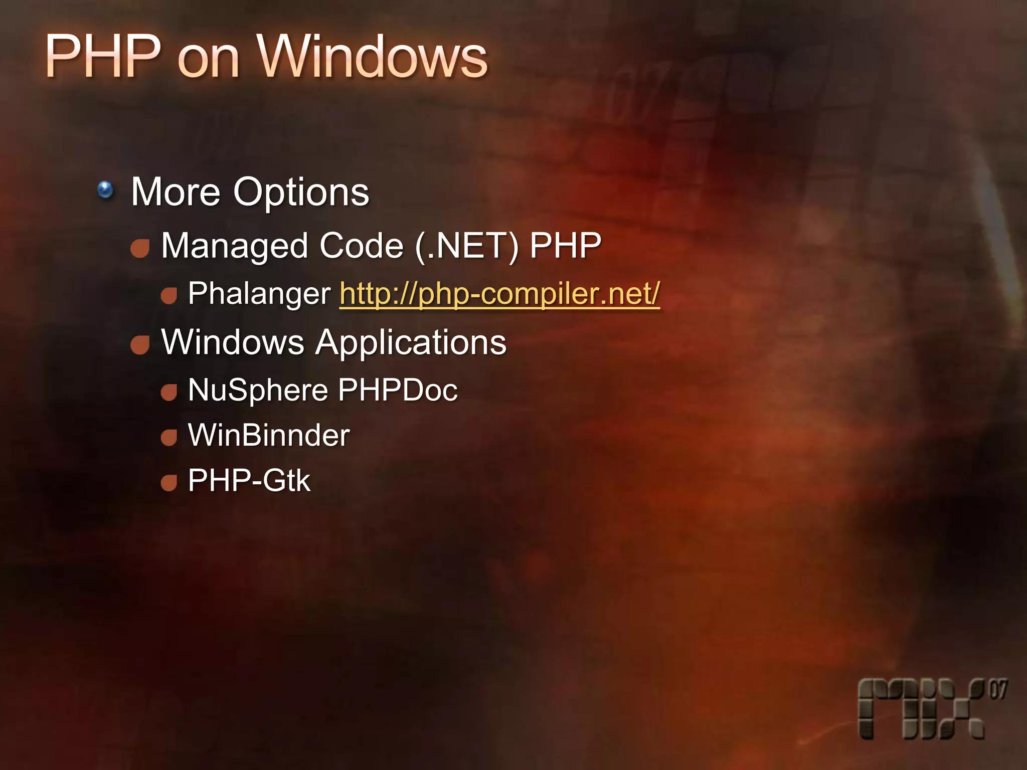 Partying with PHP (…and the Microsoft Platform)