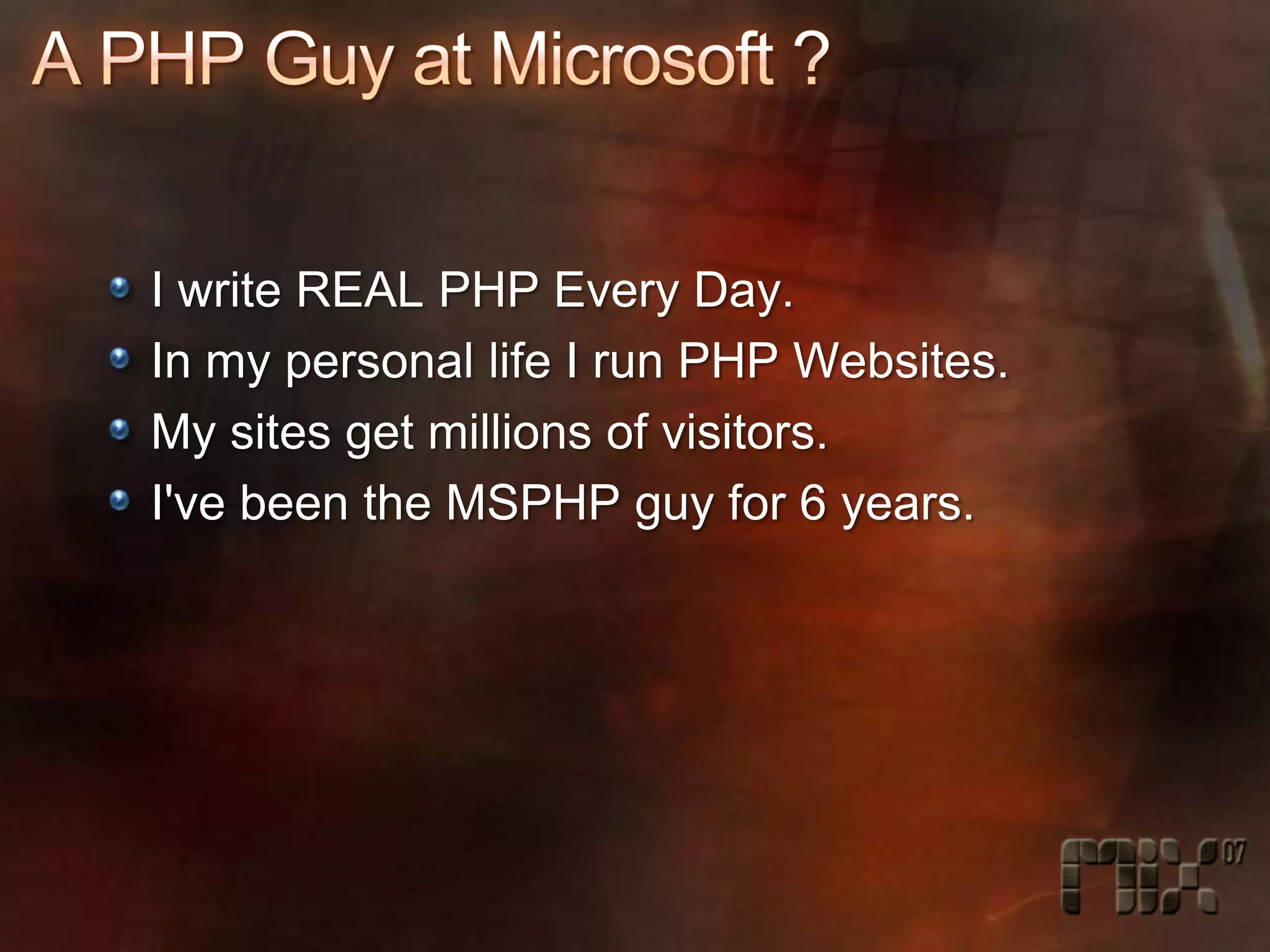 Partying with PHP (…and the Microsoft Platform)