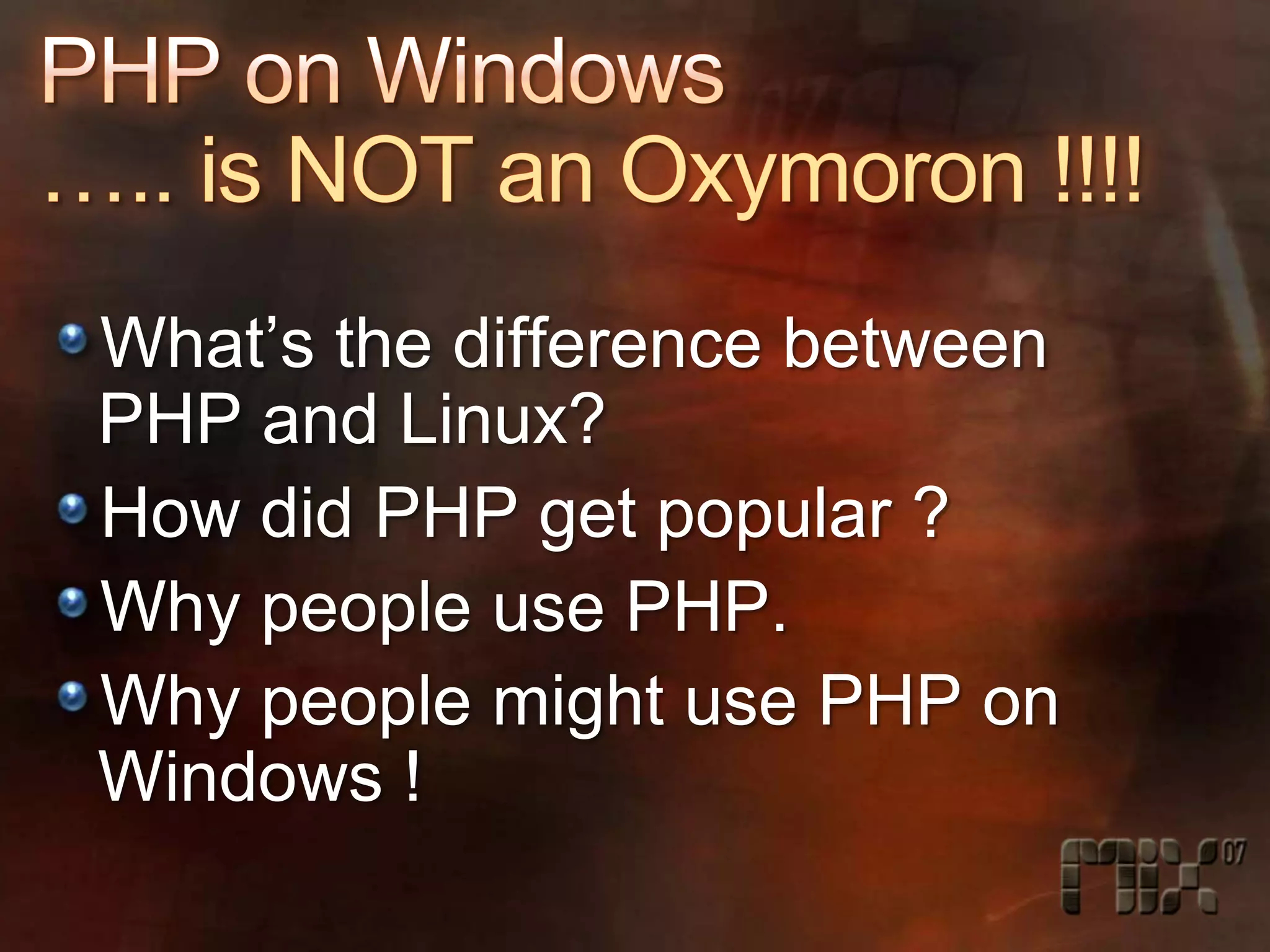 Partying with PHP (…and the Microsoft Platform)