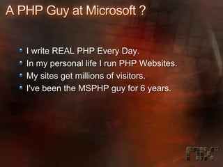 Partying with PHP (…and the Microsoft Platform)
