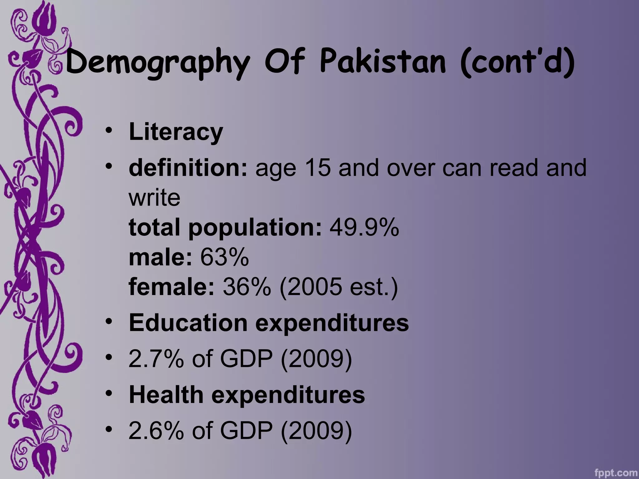 population and demography of pakistan | PPT