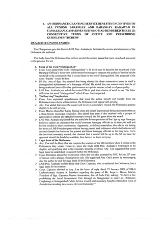 Return Service Program Ordinance Ordinance Granting Service Benefits/Incentives to All Punong Barangay ...
