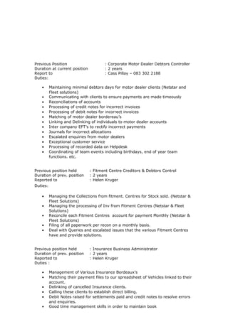 DESHNI PILLAY - PERSONAL | PDF