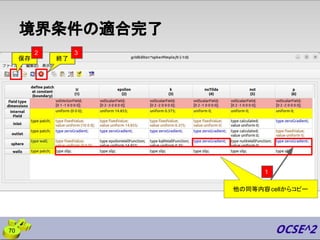 境界条件の適合完了
70
1
保存 終了
3
2
他の同等内容cellからコピー
 