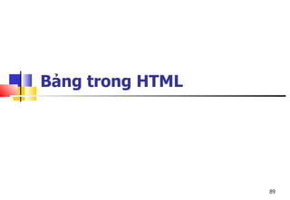 89
Bảng trong HTML
 