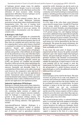 Green Hydrogen Energy Fuel for the Future in India | PDF