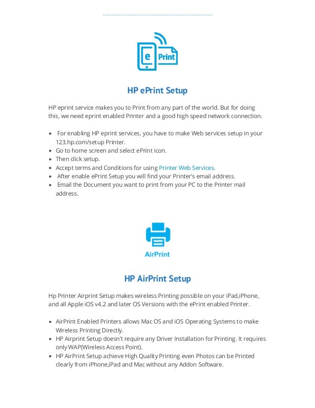 hp web services setup