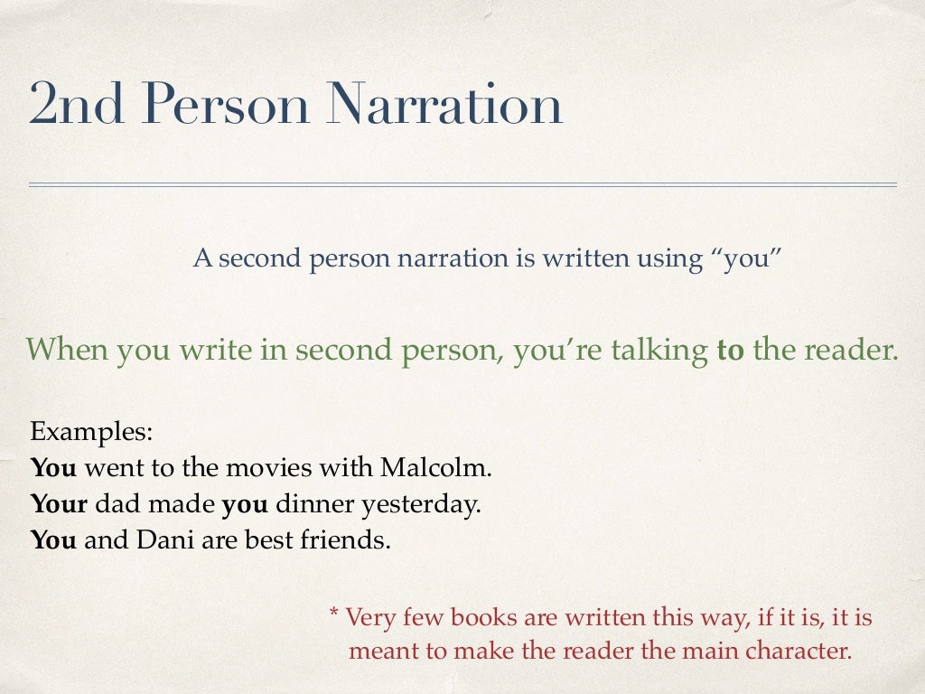 Narration 1st 2nd and 3rd