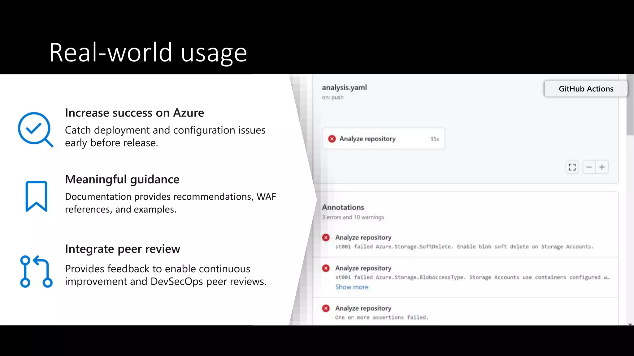 Real-world usage
GitHub Actions
 