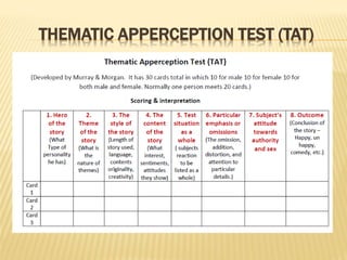 THEMATIC APPERCEPTION TEST (TAT)
 