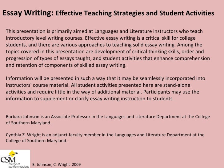 Literary essay writing strategies