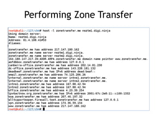 Performing Zone Transfer
 