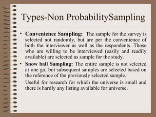 Random Vs Convenience Sampling Examples simple random sampling and different sampling | PPT