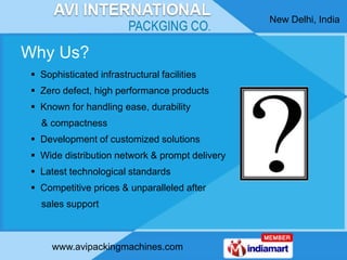 New Delhi, India


Why Us?
  Sophisticated infrastructural facilities
  Zero defect, high performance products
  Known ...