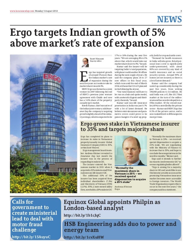 Insurance Day Article 050813 Insurance Day Article 050813