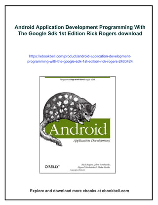 Android Application Development Programming With The Google Sdk 1st ...