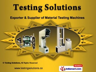 Exporter & Supplier of Material Testing Machines
 