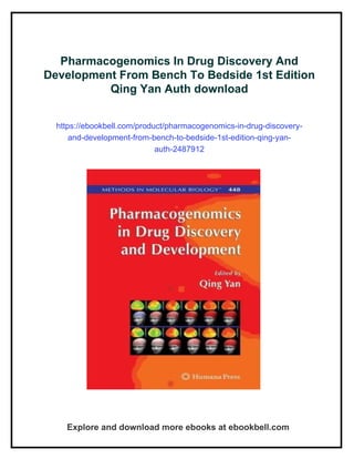 Pharmacogenomics In Drug Discovery And Development From Bench To ...
