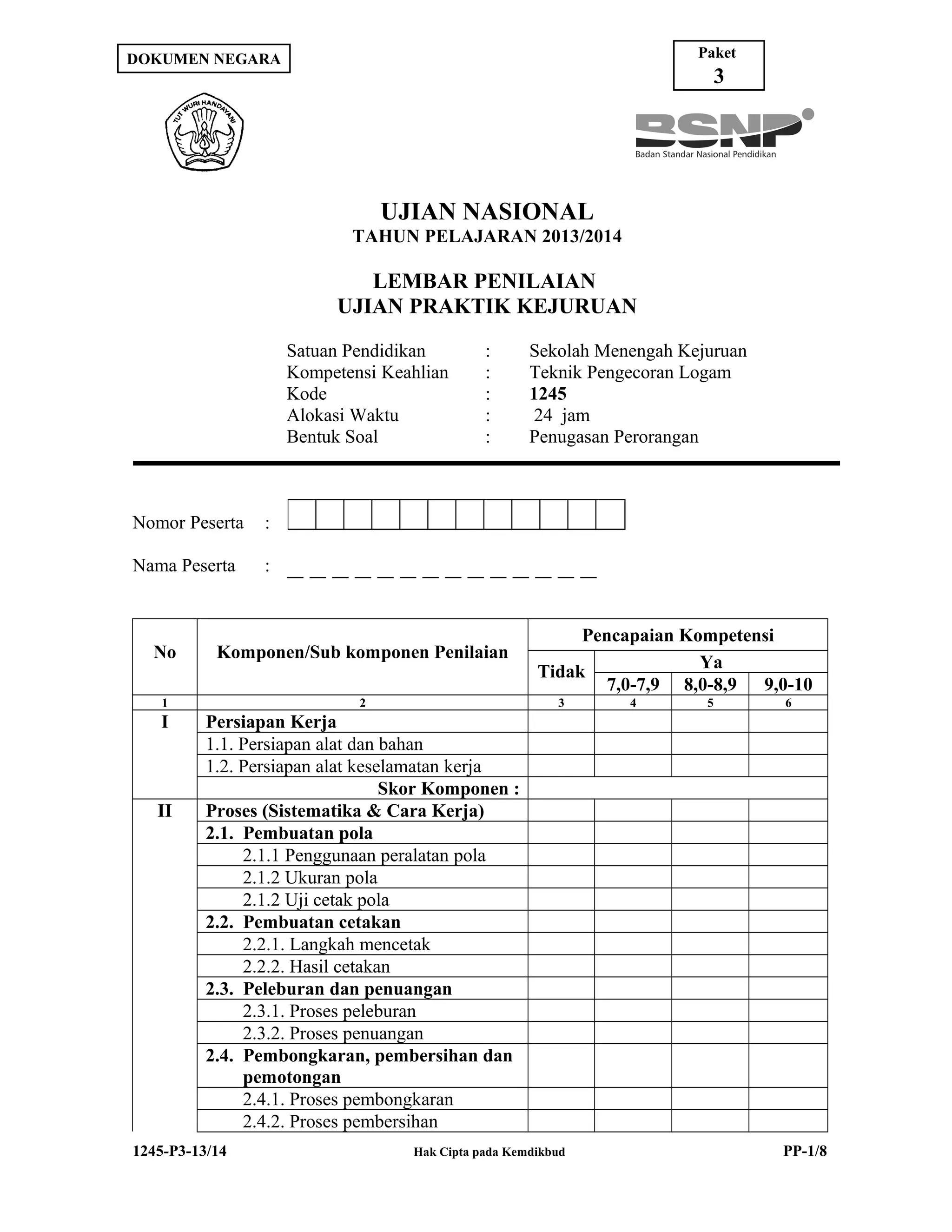 1245 p3-p psp-teknik pengecoran logam | PDF