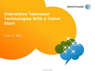 Interactive Television Technologies With a Tablet Slant June  6, 2011 