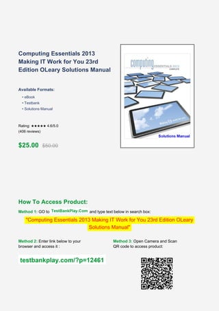 Comprehensive Guide to Computing Essentials 2013: Input and Output ...