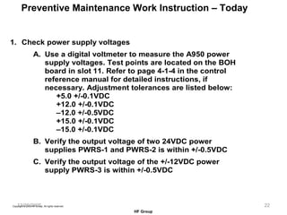 12/20/2005 Preventive Maintenance Work Instruction – Today 