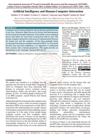 Artificial Intelligence and Human Computer Interaction | PDF
