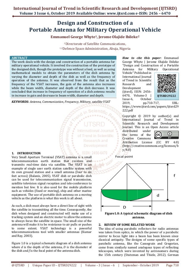 Design and Construction of a Portable Antenna for Military Operationa…