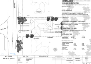 GSEducationalVersion
ARCHITECTS PTY LTD
M U D H E R JOB TITLE DRAWING STATUS DRAWN BY
CHECKED BY
REVSION AMENDMENT DATE
DATE:
DRAWING SCALE
LAYOUT ID STATUS REVISION
NORTH
DRAWING NAME
36,410
17,890
WESTLANDSRD
CHATSWOOD CL
P O S
DRIVEEWAY
SINGLE STOREY BRICK
WORK DWELLING WITH
TILED ROOF
P O S
ROOF @
ROOF@
ROOF@
ROOF@
POS
SINGLE STOREY BRICK
WORK DWELLING WITH
TILED ROOF
1.8M H PAILINGS BOUNDARY
1.8MHPAILINGSBOUNDARY
1.8M H PAILINGS BOUNDARY
WESTLANDSRD
LINE OF GROUND STOREY ROOF ABOVE
FLAT ROOF COLORBOND @
LINE OF FIRST FLOOR ROOF ABOVE
LINE OF FIRST FLOOR ROOF ABOVE
LINE OF FIRST FLOOR ROOF ABOVE
LINE OF FIRST FLOOR ROOF ABOVE
LINE OF GROUND STOREY ROOF ABOVE
LINE OF GROUND STOREY ROOF ABOVE
1.
SITE PLAN
1:200
Harsh Sachdeva
WD.01 WD A1
1:200 @A3
STREET
CITY
STATE
POST CODE
28 WESTLANDS RD
GLEN WAVERLY
VICTORIA
3150
SITE PLAN 01
6/23/2016
WORKING DRAWING
GENERAL NOTES
SITE SOIL CLASSIFICATION
SCRAPE SITE TO REMOVE SURFACE VEGETATION AND PROVIDE LEVEL
BUILDING PLATFORM.
SITE CLEARING
IT IS RESPONSIBILITY OF THE BUILDER TO REMOVE ANY SITE SPOIL/STOCK
PILES PRIOR TO COMMENCEMENT OF CONSTRUCTION.
DETAILS OS ASSETS IN EASEMENTS NOT AVAILABLE AT THE TIME OF
DRAFTING. VERIFY ON SITE PRIOR TO COMMENCEMENT OF
CONSTRUCTION.
BUSH-FIRE ASSESSMENT REQUIRED
CONSTRUCTION METHODS ARE SUBJECT TO BUSHFIRE ASSESSMENT AND
MUST BE IN ACCORDANCE WITH A.S 3959
TERMITE PROTECTION
PROVIDE TERMITE TREATMENT IN ACCORDANCE WITH A.S 3660
SITE ANALYSIS
TOTAL SITE AREA: 651.37 M² 70.11Sq
BUILDING AREA: 242.79 M² 26.13 Sq
SITE COVERAGE: 37.27%
PERMEABILITY AREA: 62.73%
GROUND FLOOR COVERAGE
DOUBLE GARAGE : 42 M² 4.52sq
PORCH :5.28M² 0.56sq
GROUND FLOOR :172.26M² 18.54sq
FIRST FLOOR
BALCONY : 8.27 M² 0.89sq
FIRST FLOOR :97.32M² 10.47sq
 