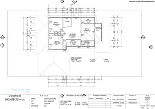 GSEducationalVersion
ARCHITECTS PTY LTD
M U D H E R JOB TITLE DRAWING STATUS DRAWN BY
CHECKED BY
REVSION AMENDMENT DATE
DATE:
DRAWING SCALE
LAYOUT ID STATUS REVISION
NORTH
DRAWING NAME
13.32 m2
22.47 m2
16.31 m2
5.40 m2
8.27 m2
5.40 m29.21 m2
13.32 m2
1.48 m2
1.48 m2
0.66 m2
#DrgID
#LayID
#DrgID
#LayID
#DrgI
#LayI
#DrgID
#LayID
12,522
116 3,700 110 2,055 110 2,604 110 3,600 116
116 3,700 110
286
1,500
1,140
270
110
552 1,500
1,140
552 110 3,600 116
7,981
1161,5001104,5291101,500116
1161,500
110
4653,600
2,340
465
110
1,500116
4,862 7,660
116 3,700 110 820 116 3,834 110 3,600 116
116 3,700 110
110
600
1,000
109
116 3,040 600
1,000
194
110
1,493 600
1,000
1,507
116
1,753
8,750
1163,600110494
110
4951103,600116
1166481,000
1,200
9021,000
1,200
50
110
1,208
50
1,000
1,200
9581,000
1,200
591116
116 3,700 110
286
1,500
1,140
270
110
552 1,500
1,140
552 110 3,600 116
E-1
E-2
E-4
E-3
BED 2
3700X3600
STAIRS
RETREAT
4770X5840
ENSUITE
3600X1500
BATH
4770X1800
BALCONY
1800X4550
SITE ANALYSIS
BALCONY : 8.27 M² 0.89sq
FIRST FLOOR :97.32M² 10.47sq
BIR
BIR
BED 3
3700X3600
BED 1
3600X4550
WIR
3600X1500
L
D13
D14
D15
D16
D17
D18
D19
D20
W12 W13
W14W15
W16
W17
W18
W19
W20
FIRST FLOOR PLAN
1:100
Harsh Sachdeva
6/23/2016
WD.03 WD A1
1:100 @A3
STREET
CITY
STATE
POST CODE
28 WESTLANDS RD
GLEN WAVERLY
VICTORIA
3150
FIRST FLOOR PLAN 03
SITE ANALYSIS
BALCONY : 8.27 M² 0.89sq
FIRST FLOOR :97.32M² 10.47sq
WORKING DRAWING
 
