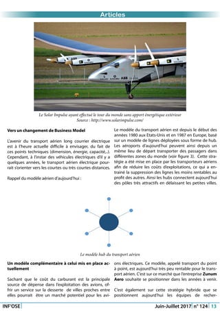 Just Another Newsletter Title
INF’OSE Juin-Juillet 2017 n° 124 13
Promotion 2015Articles
Le Solar Impulse ayant effectué l...
